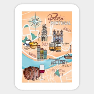 Map of Porto Sticker